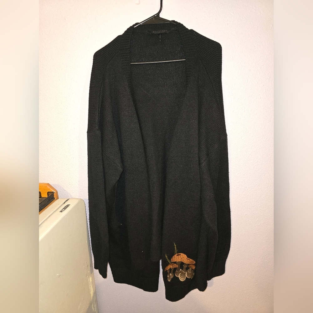 Killstar Black Knit Mushroom Cardigan
